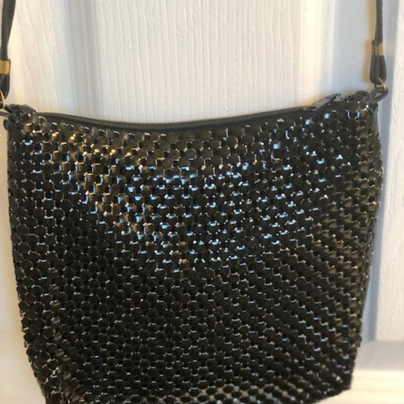 Black Metal Mesh Evening Shoulder Bag - Picture 4 of 6